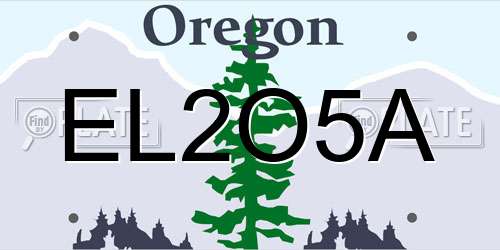 EL2O5A Oregon License Plate