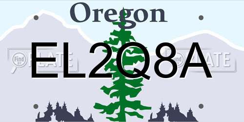EL2Q8A Oregon License Plate