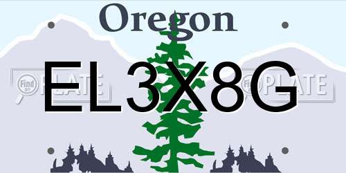 EL3X8G Oregon License Plate