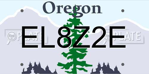 EL8Z2E Oregon License Plate