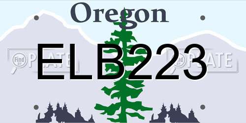 ELB223 Oregon License Plate