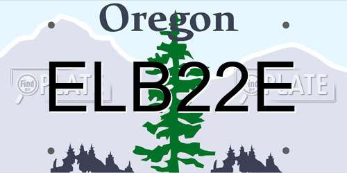 ELB22E Oregon License Plate