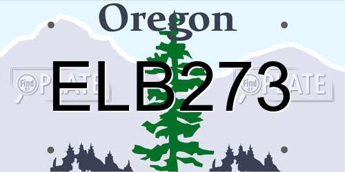 ELB273 Oregon License Plate