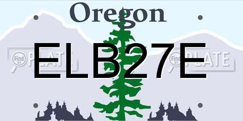 ELB27E Oregon License Plate
