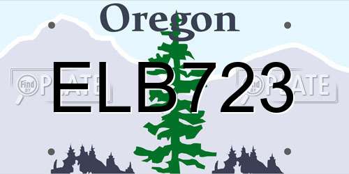 ELB723 Oregon License Plate