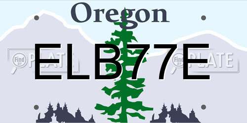 ELB77E Oregon License Plate