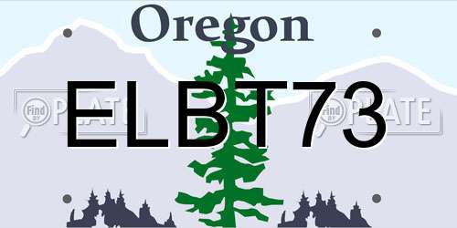 ELBT73 Oregon License Plate