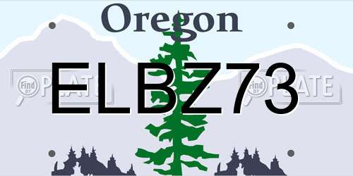 ELBZ73 Oregon License Plate