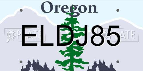 ELDJ85 Oregon License Plate