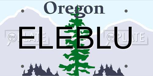ELEBLU Oregon License Plate