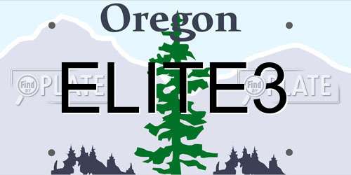 ELITE3 Oregon License Plate