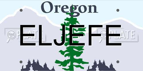 ELJEFE Oregon License Plate