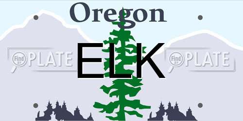 ELK Oregon License Plate