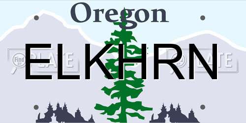 ELKHRN Oregon License Plate