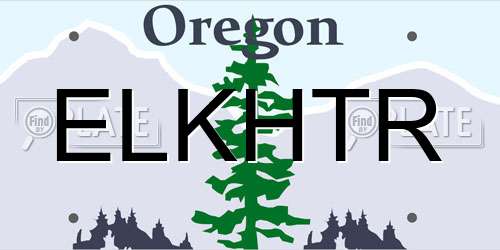 ELKHTR Oregon License Plate