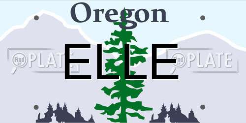 ELLE Oregon License Plate