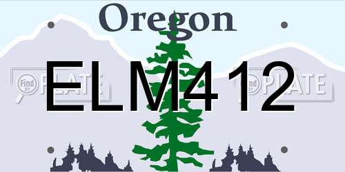 ELM412 Oregon License Plate