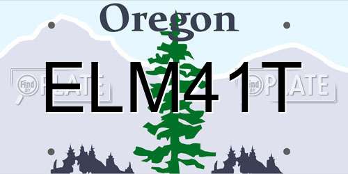 ELM41T Oregon License Plate