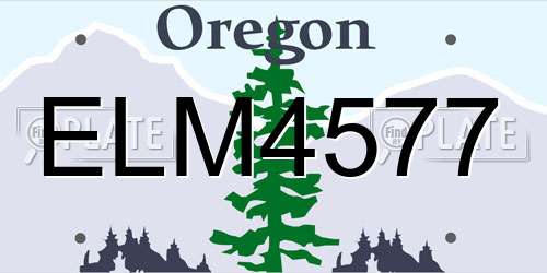 ELM4577 Oregon License Plate