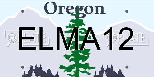 ELMA12 Oregon License Plate