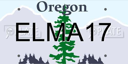 ELMA17 Oregon License Plate
