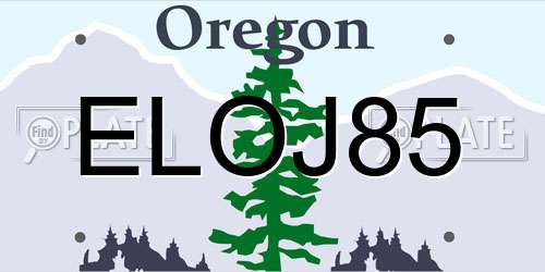 ELOJ85 Oregon License Plate
