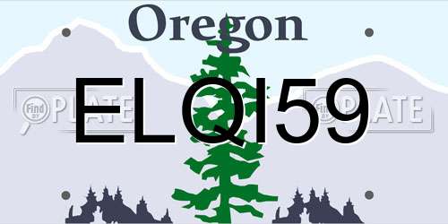 ELQI59 Oregon License Plate