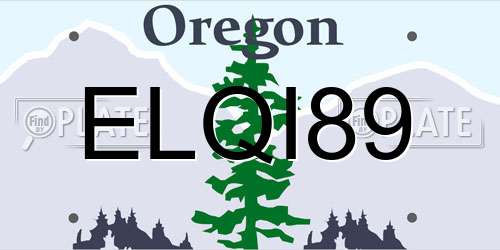 ELQI89 Oregon License Plate