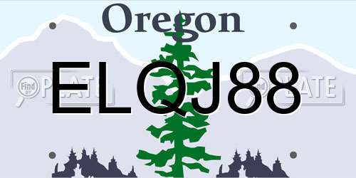 ELQJ88 Oregon License Plate