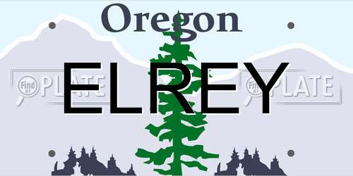 ELREY Oregon License Plate