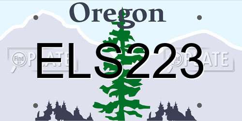 ELS223 Oregon License Plate