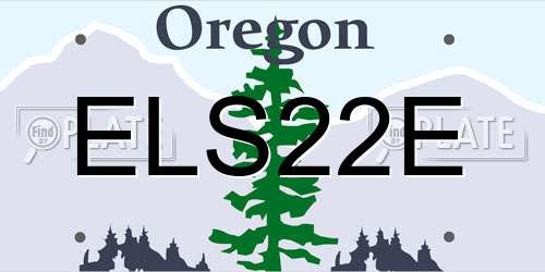 ELS22E Oregon License Plate