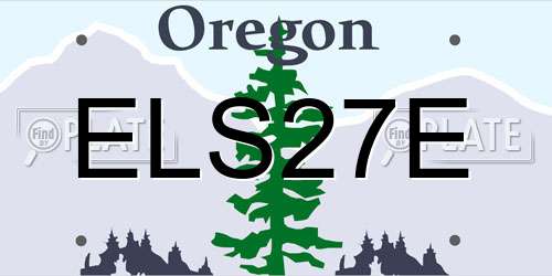 ELS27E Oregon License Plate