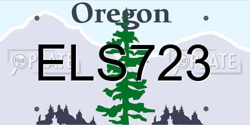 ELS723 Oregon License Plate