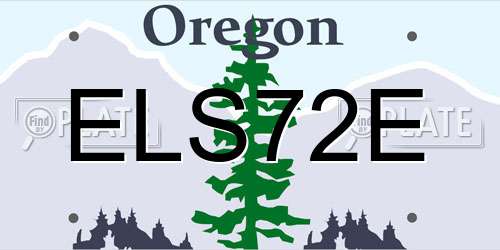 ELS72E Oregon License Plate