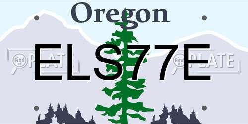 ELS77E Oregon License Plate