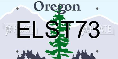 ELST73 Oregon License Plate