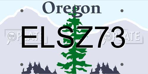 ELSZ73 Oregon License Plate