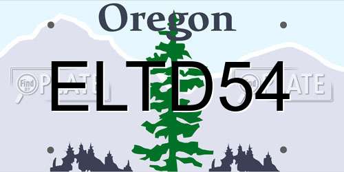 ELTD54 Oregon License Plate
