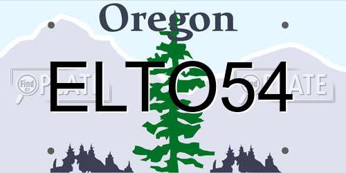 ELTO54 Oregon License Plate