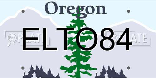 ELTO84 Oregon License Plate