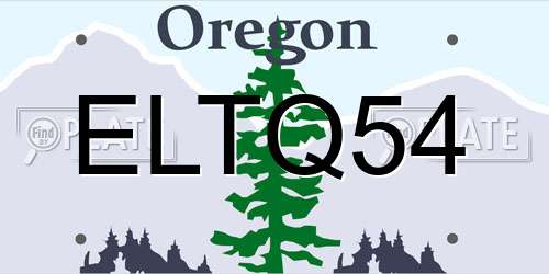 ELTQ54 Oregon License Plate