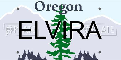 ELVIRA Oregon License Plate