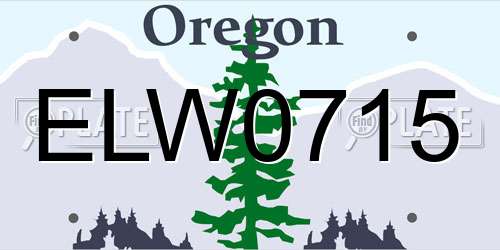 ELW0715 Oregon License Plate
