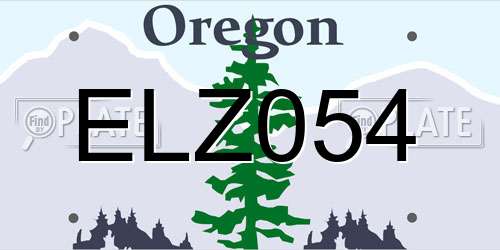 ELZ054 Oregon License Plate
