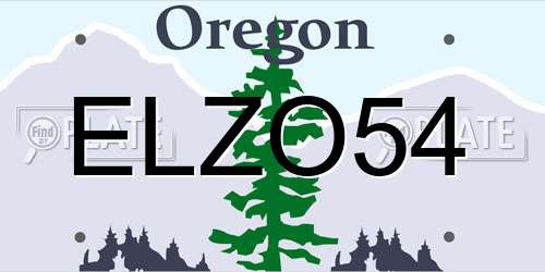 ELZO54 Oregon License Plate
