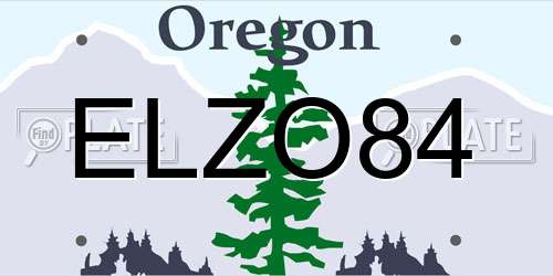 ELZO84 Oregon License Plate