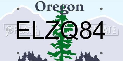 ELZQ84 Oregon License Plate