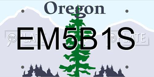 EM5B1S Oregon License Plate