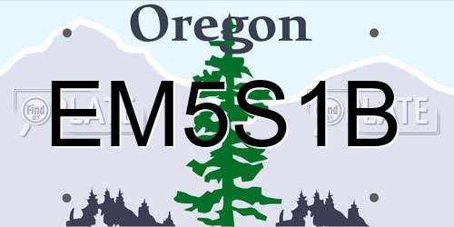 EM5S1B Oregon License Plate